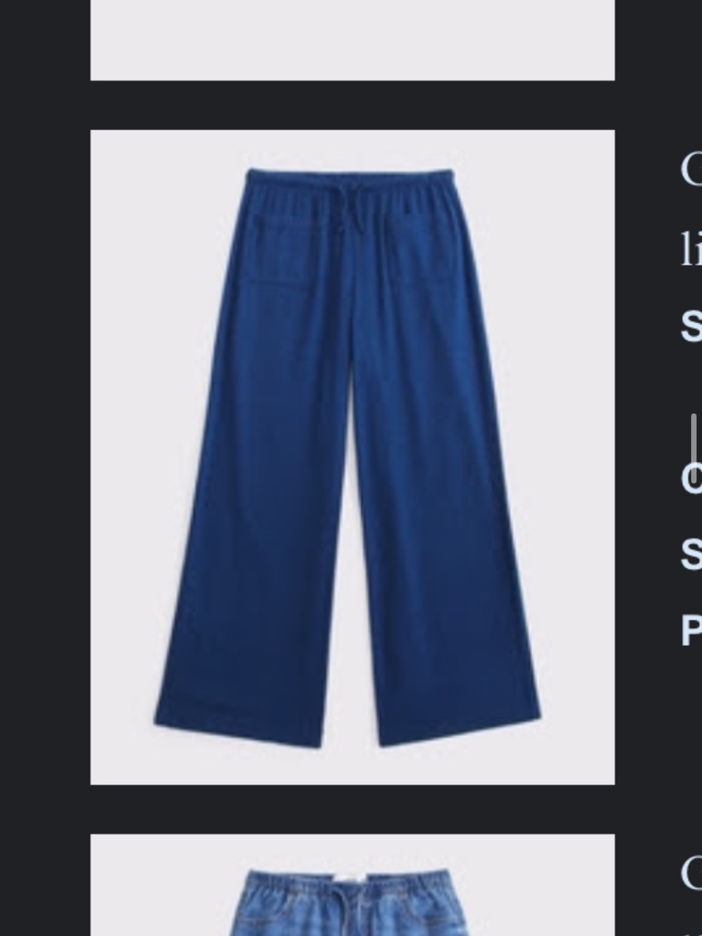 abercrombie kids Navy Wide-Leg Pull-On Joggers